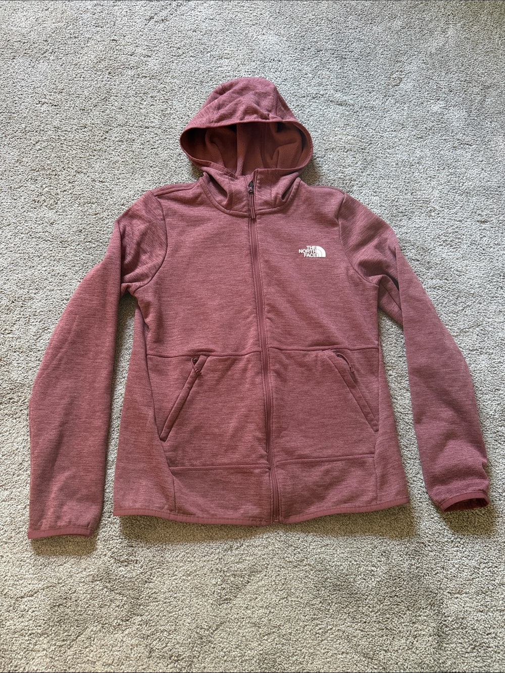 The North Face Mauve Rose Full‑Zip Hooded Fleece Jacket